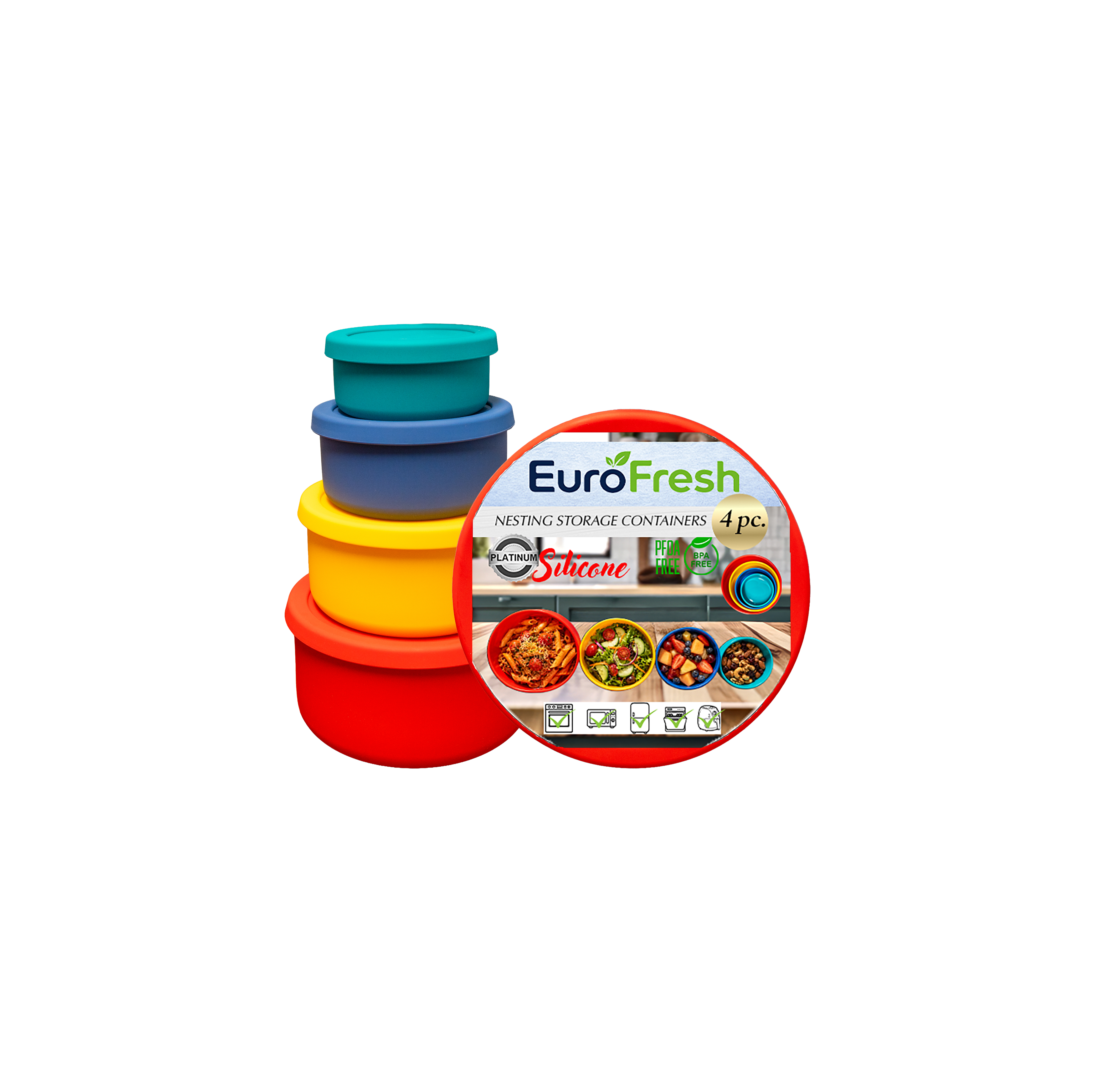 EuroFresh Round 4 Piece Set